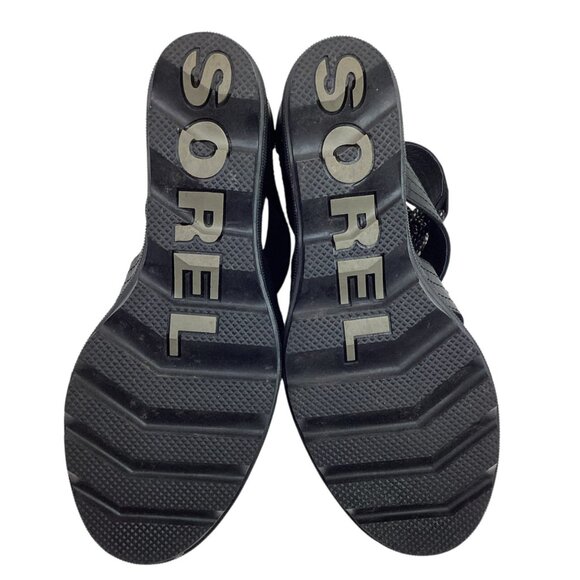 Sorel Joanie Gladiator Wedge Womens 8 Leather Sandals Black Lace-Up NWOT - Picture 10 of 12